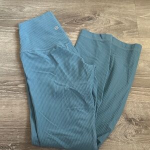 lululemon athletica Ribbed High-Waist Leggings in Teal Blue